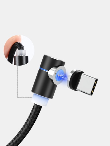 كابل مغناطيسي LED بمنفذ USB وType-C